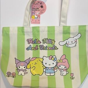 Hello Kitty and Friends stripped Tote. New with tags!